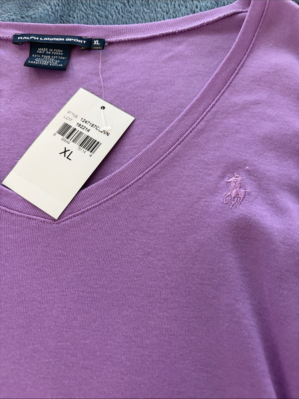 Ralph Lauren Lavender V-Neck Sweater XL
